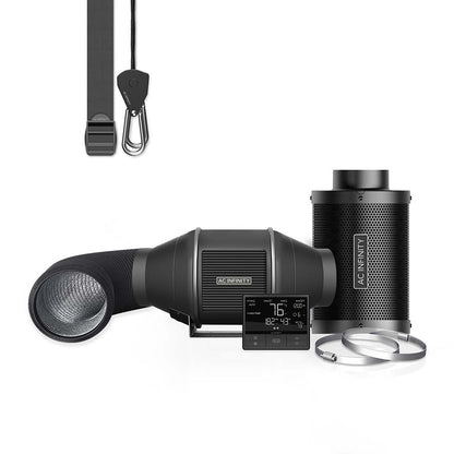 ac infinity air filtration kit pro 100mm inline fan slimme controller koolstoffilter ducting