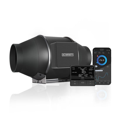 ac infinity cloudline t4 stille afzuigventilator inline duct fan temperatur feuchtigkeit regler