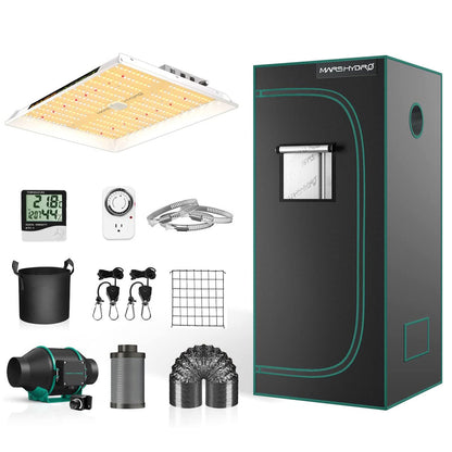 mars hydro ts1000 complete kweektent kit 80x80x160 cm grow tent ventilatie