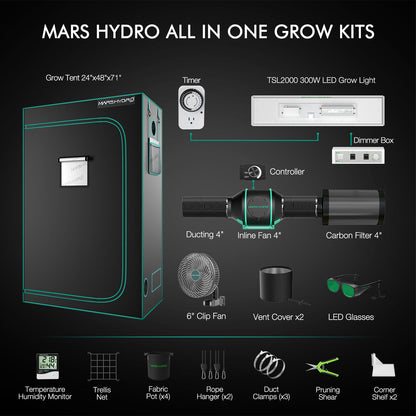 mars hydro tsl2000 compacte kweektent grow tent hydroponics zelt