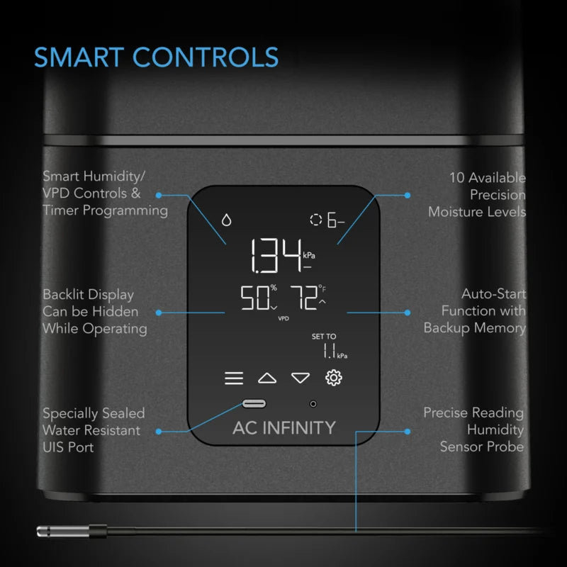 ac infinity cloudforge t7 grote 15l luchtbevochtiger voor binnenplanten hydroponik