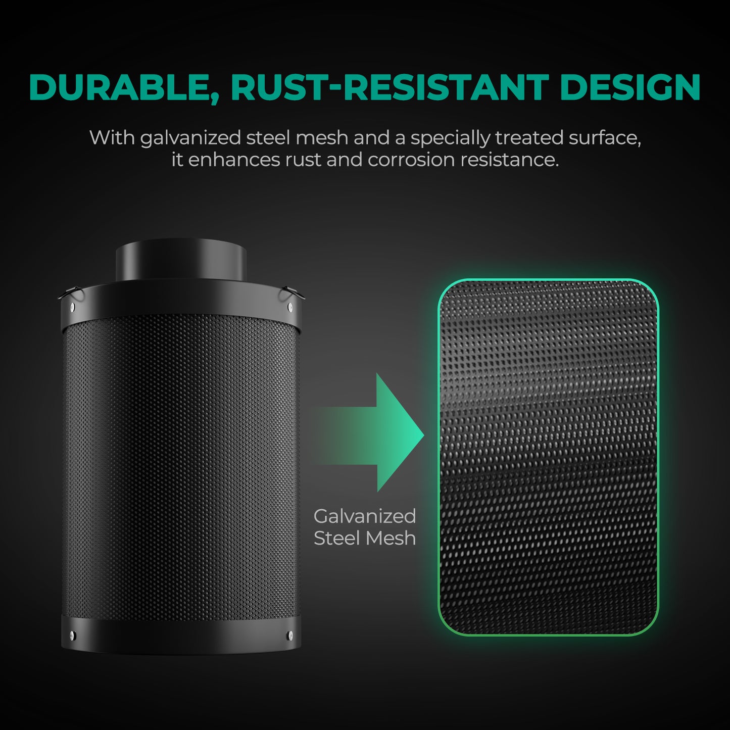 mars hydro 4" refillable carbon filter indoor grow tent luftfilter