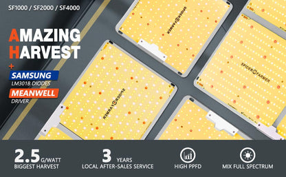 spider farmer sf4000 450w full spectrum led grow light indoor plants