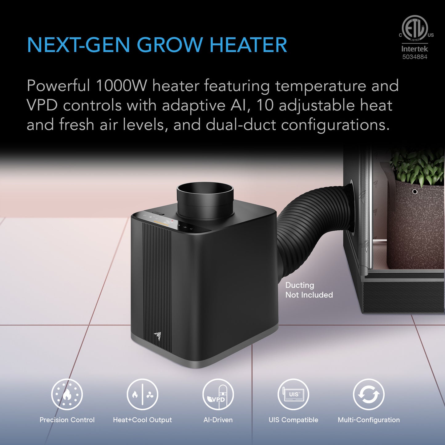 AC Infinity T7 plant heater met AI VPD controle / plant heater with AI VPD control / Pflanzenheizung mit VPD Steuerung