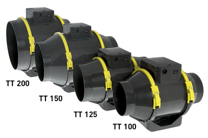 Inline TT ventilator 125mm voor bloeifase klimaatregeling / Inline TT fan 125mm for flowering climate control / Inline TT Ventilator 125mm für Blüte Klimakontrolle