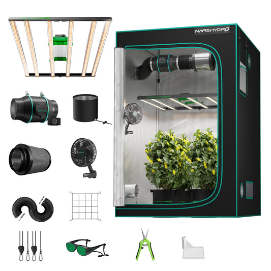 Mars Hydro FC-E4800 complete kweektent kit 120x120 LED groeilamp | Grow tent kit indoor plants | Growbox Set Pflanzenlampe