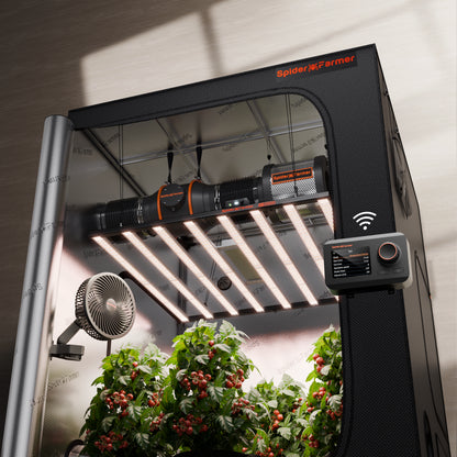 Spider Farmer G1000W Geautomatiseerde Kweek Tent Kit Compleet – 150×150×200 cm Tent + 1000W LED + 6” Ventilatie + Clipfan + GGS App Controller