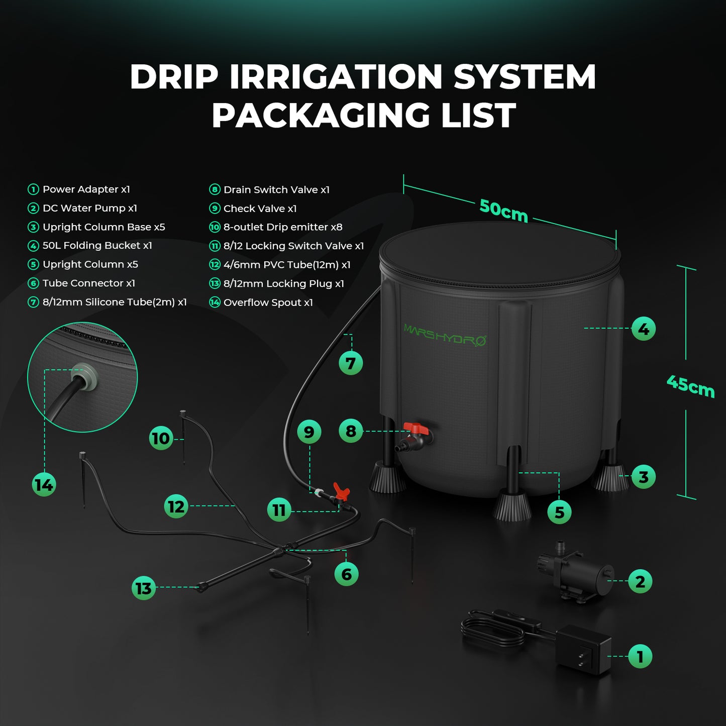 Mars Hydro Drip Irrigatie-set