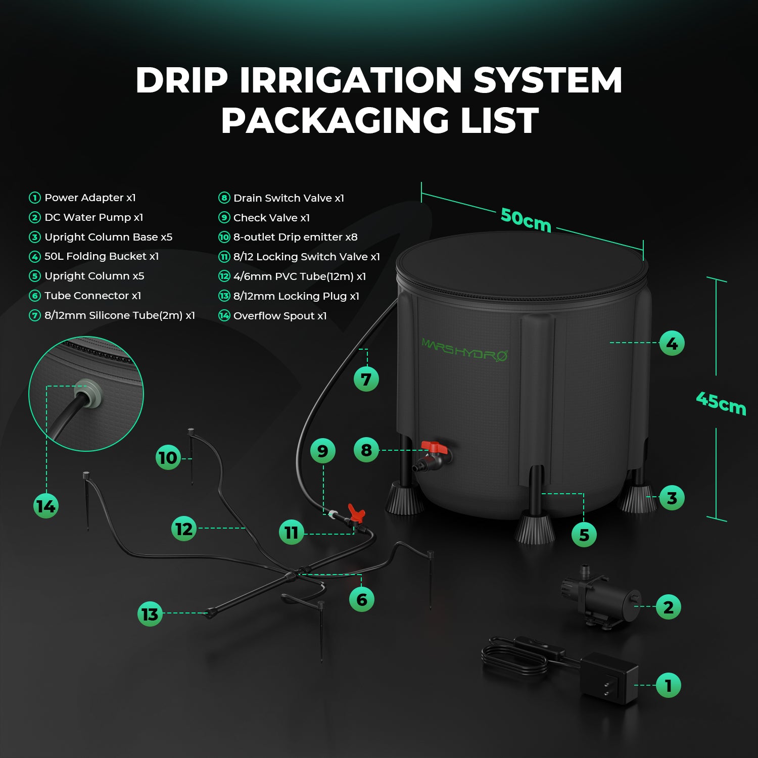 Mars Hydro Drip Irrigatie-set