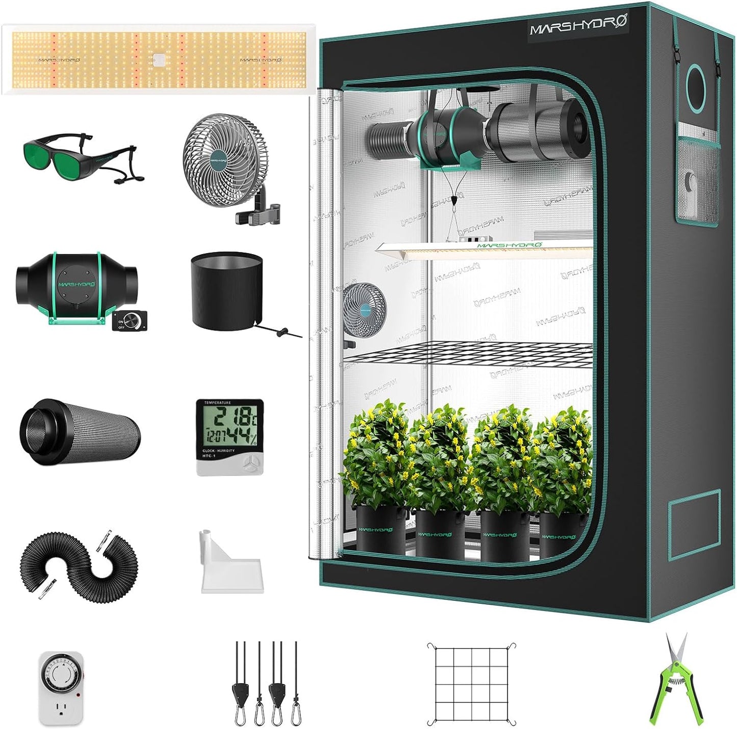 Mars Hydro Growers Kit TSL2000 Full Grow 120x60x180cm med Speed ​​​​Controller