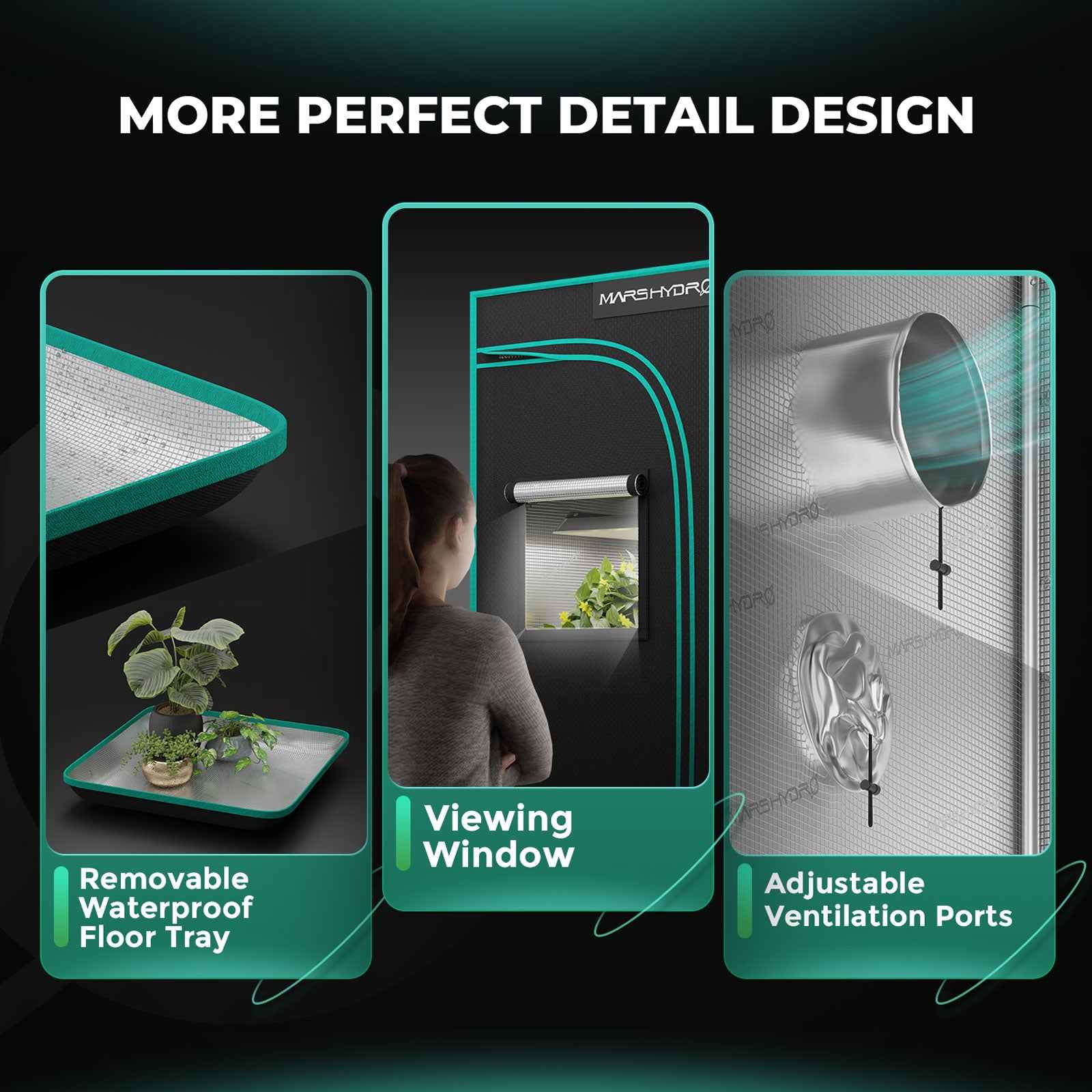 Mars Hydro TS600 LED Complete Kweektent Kit 60×60×140 cm – Full Spectrum Grow Set met iFresh Smart Ventilatie