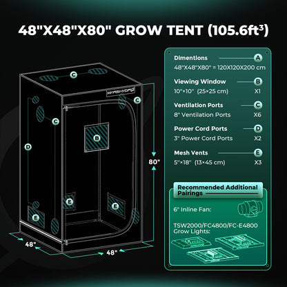 mars hydro tsw2000 slimme kweektent kit ventilatie grow tent zelt indoor plants