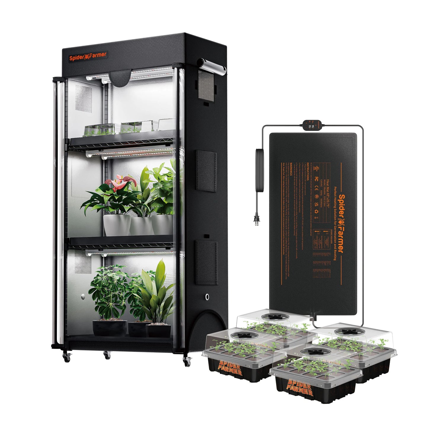 spider farmer 4 laags plant standaard 108w led grow lights indoor plantenregal