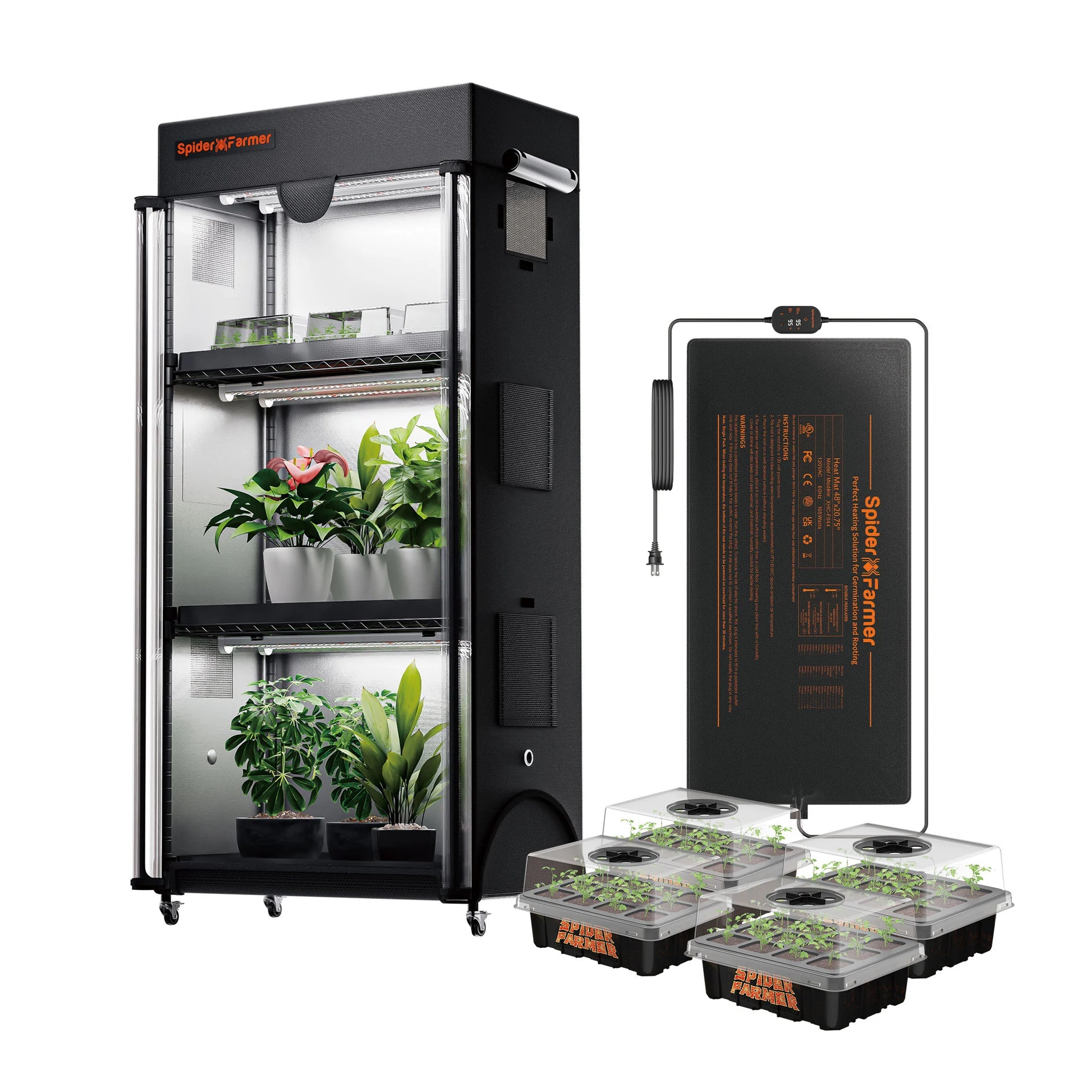 spider farmer 4 laags plant standaard 108w led grow lights indoor plantenregal