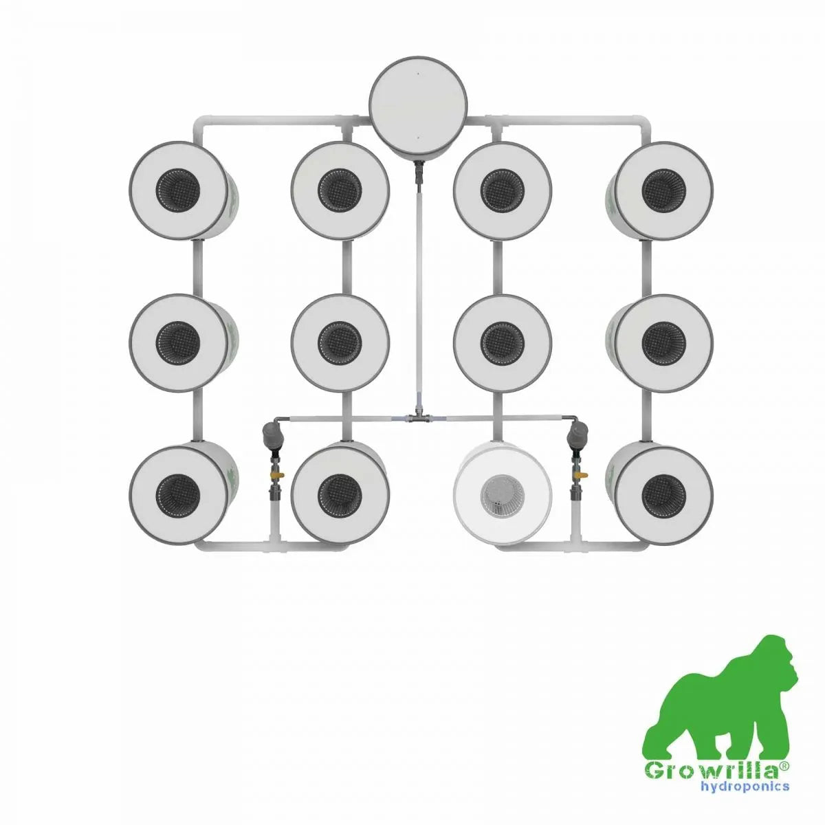 Growrilla (R)DWC Hydroponic 2.0 System – 12 behållare