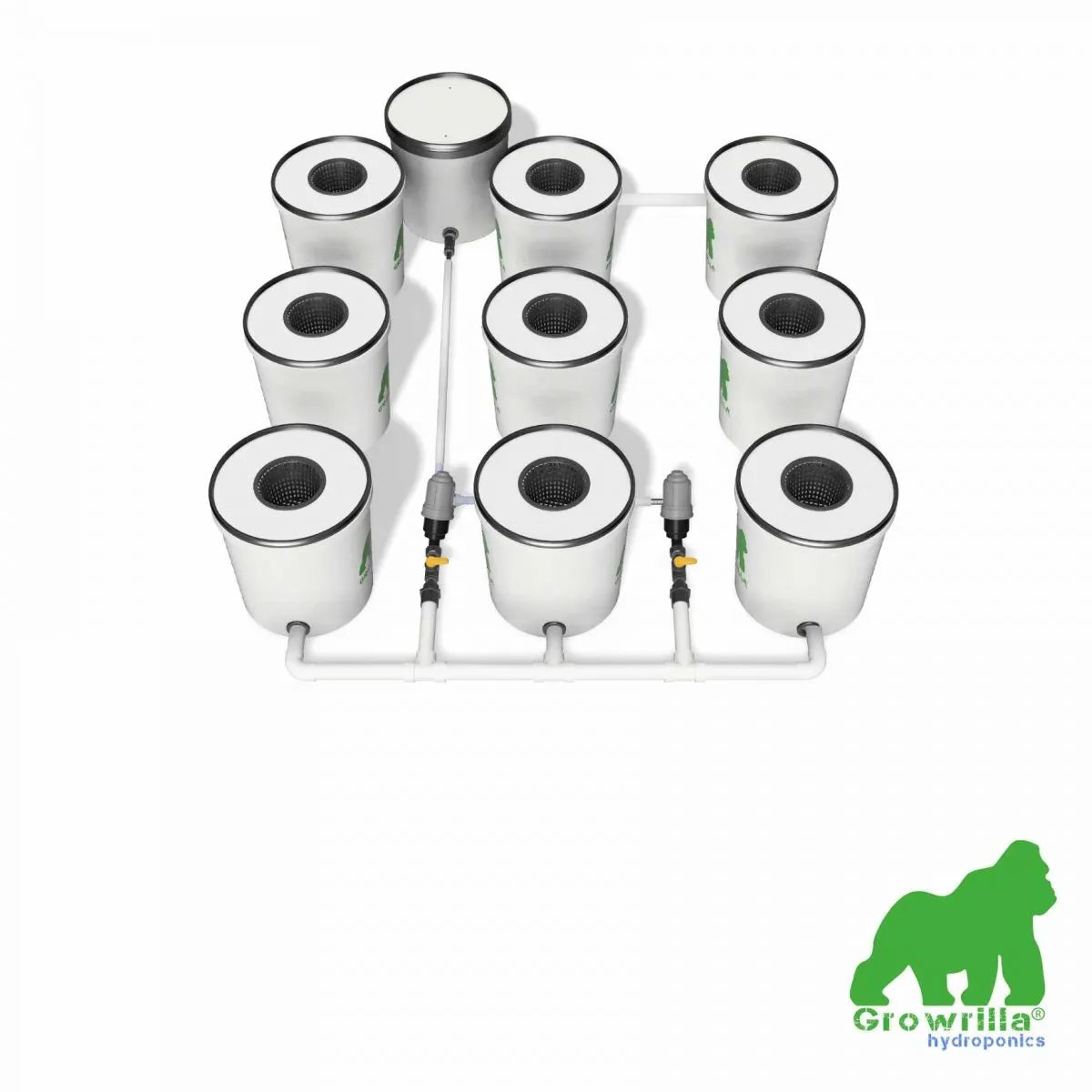 Growrilla (R)DWC Hydroponic 2.0 System – 9 behållare