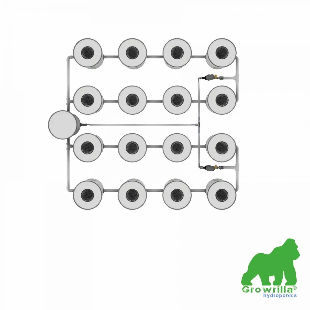 Growrilla (R)DWC Hydroponic 2.0 System – 16 beholdere