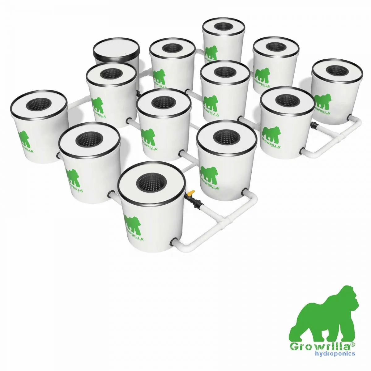 Growrilla (R)DWC Hydroponic 2.0 System – 12 behållare