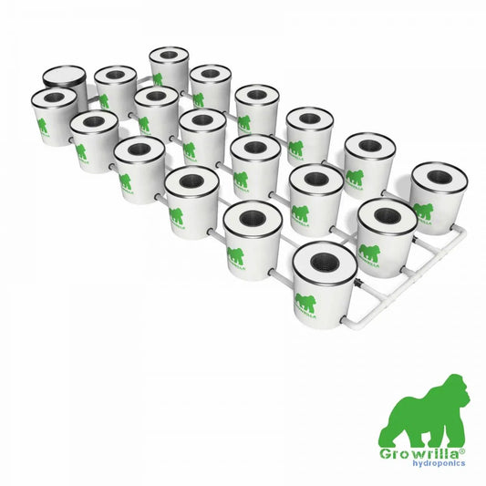 Growrilla RDWC Hydroponic 2.0 System – 18 Buckets zijaanzicht