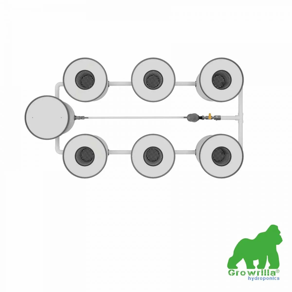 Growrilla (R)DWC Hydroponic 2.0 System – 6 Beholdere