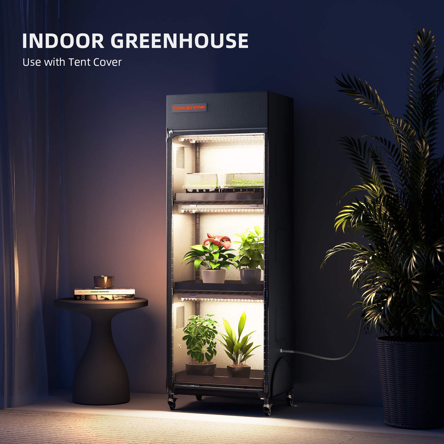 spider farmer 4 laags plant rack 54w led groeilampen hydroponik indoor