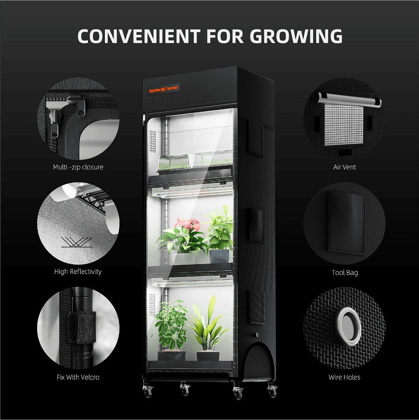 spider farmer 4 layer indoor plant shelf led grow light system