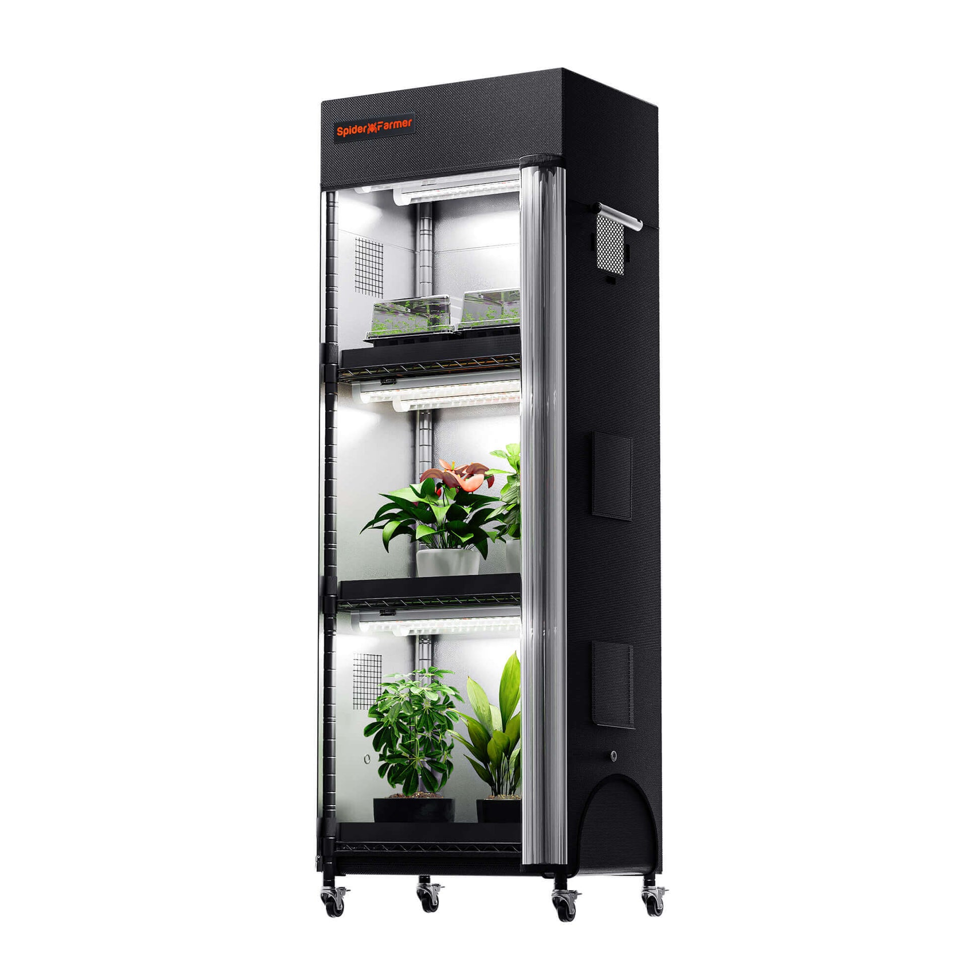 spider farmer 4 laags plantenrek met 54w led grow lights indoor pflanzenregal