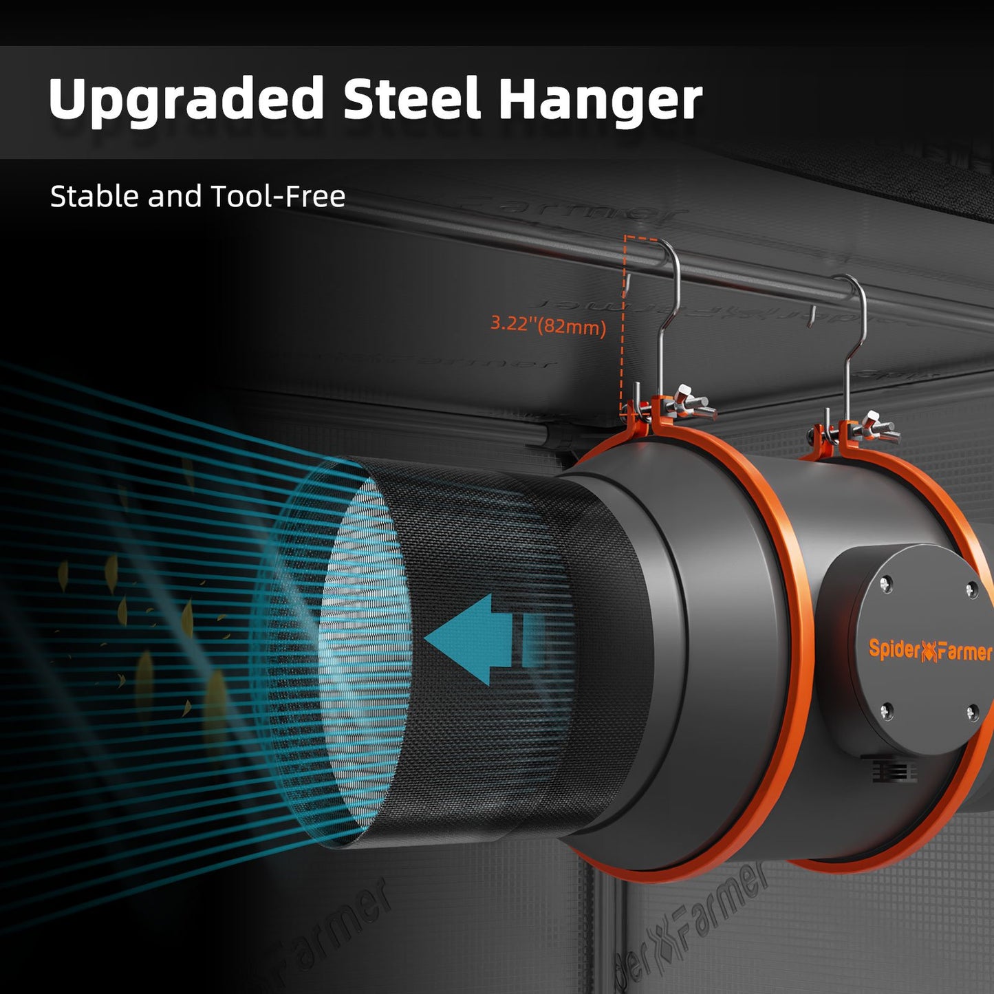 Spider Farmer 6 Inch Inline Fan 62W | Low Power Consumption Ventilation | Energiesparender 6 Zoll Ventilator